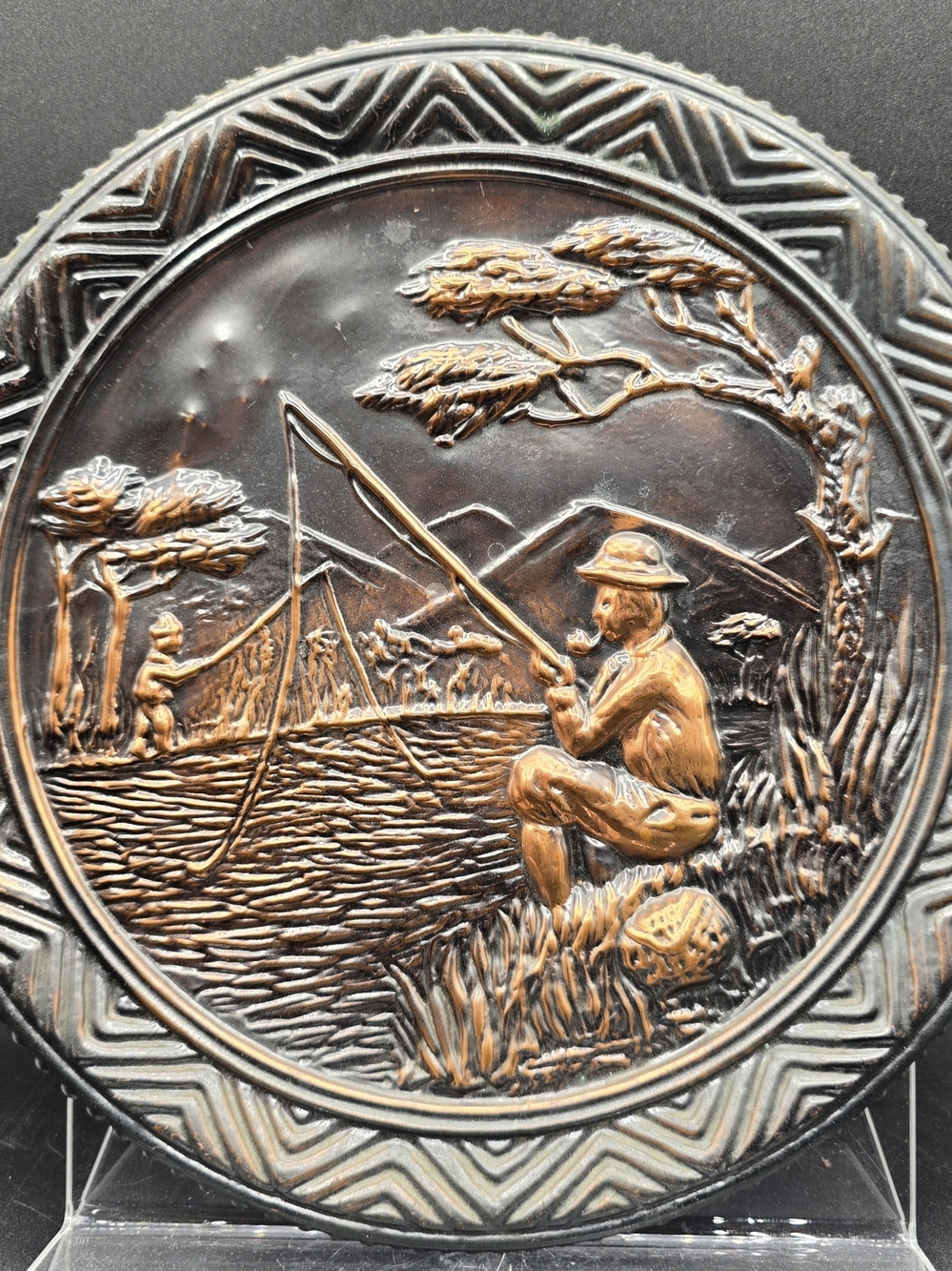 Italian Copper Fishing Plate